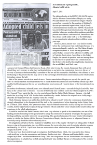 As Commission rejects parents... Adopted child jets in  April 7, 2011