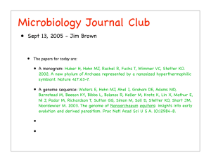 Microbiology Journal Club • Sept 13, 2005 - Jim Brown