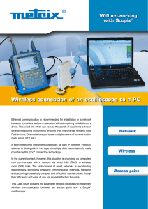 Wireless connection of an oscilloscope to a PC Wifi networking with Scopix