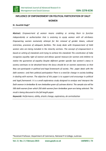 ISSN: 2278-6236 INFLUENCE OF EMPOWERMENT ON POLITICAL PARTICIPATION OF DALIT WOMEN