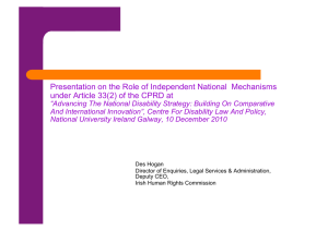 Presentation on the Role of Independent National  Mechanisms