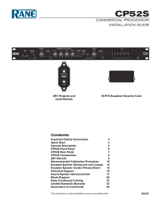 CP52S COMMERCIAL PROCESSOR INSTALLATION GUIDE