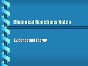 Chemical Reactions Notes Evidence and Energy