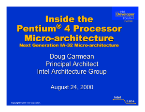 Inside the Pentium 4 Processor Micro