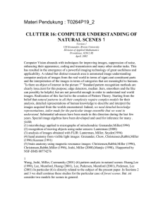 Materi Pendukung : T0264P19_2 CLUTTER 16: COMPUTER UNDERSTANDING OF NATURAL SCENES