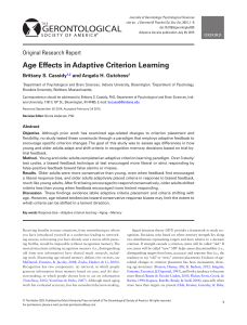 Age Effects in Adaptive Criterion Learning Original Research Report Brittany S. Cassidy hess
