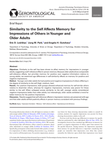 Similarity to the Self Affects Memory for Older Adults Brief Report