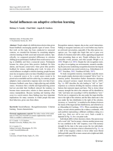 Social influences on adaptive criterion learning