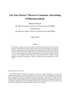 Ask Your Doctor? Direct-to-Consumer Advertising of Pharmaceuticals