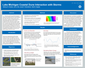 Lake Michigan Coastal Dune Interaction with Storms Methods Abstract