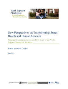New Perspectives on Transforming States’ Health and Human Services Support Strategies Initiative