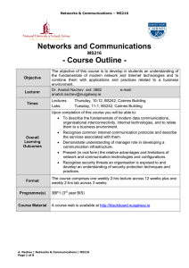 Networks and Communications - Course Outline - MS216