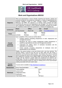 Work and Organisations MG332