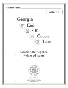 Form REL Coordinate Algebra Released Items Student Name