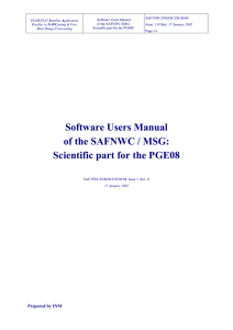 S F SAF/NWC/INM/SCI/SUM/08 Software Users Manual