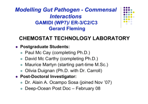 Modelling Gut Pathogen - Commensal Interactions CHEMOSTAT TECHNOLOGY LABORATORY