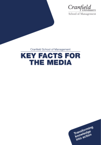 KEY FACTS FOR THE MEDIA Transforming knowledge