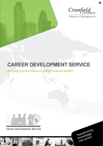 Career Development ServiCe Bringing you the future of global business leaders orming Transf