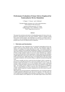 Performance Evaluation of Linear Solvers Employed for Semiconductor Device Simulation