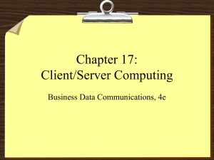 Chapter 17: Client/Server Computing Business Data Communications, 4e