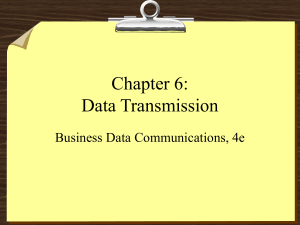 Chapter 6: Data Transmission Business Data Communications, 4e