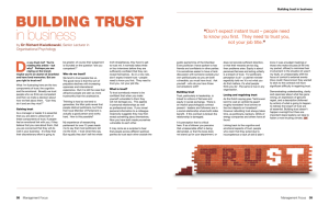 D BUILDING TRUST in business by