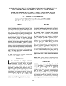 MICROHABITAT CONDITIONS FOR GERMINATION AND ESTABLISHMENT OF