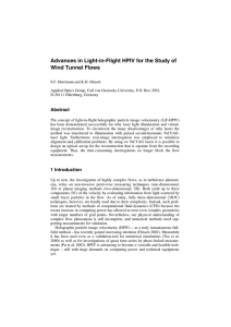 Advances in Light-in-Flight HPIV for the Study of Wind Tunnel Flows