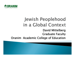 David Mittelberg Graduate Faculty Oranim Academic College of Education