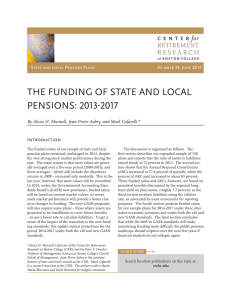 THE FUNDING OF STATE AND LOCAL PENSIONS: 2013-2017 RETIREMENT