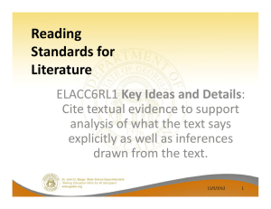 Reading Standards for Literature