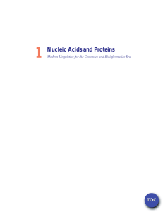 1 Nucleic Acids and Proteins TOC
