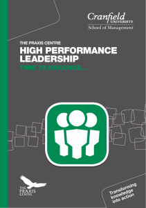 HIGH PERFORMANCE LEADERSHIP TIME TO DISCOVER... g