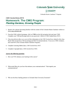 Homework: The CMG Program: Planting Gardens, Growing People  CMG GardenNotes