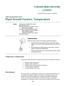 Plant Growth Factors: Temperature  CMG GardenNotes #143
