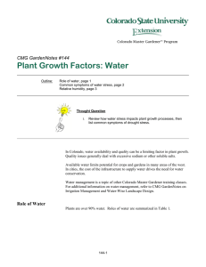 Plant Growth Factors: Water  CMG GardenNotes #144