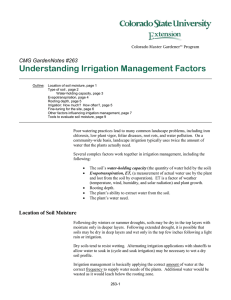 Understanding Irrigation Management Factors CMG GardenNotes #263
