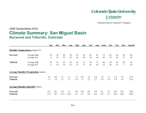 Climate Summary: San Miguel Basin Norwood and Telluride, Colorado  CMG GardenNotes #753
