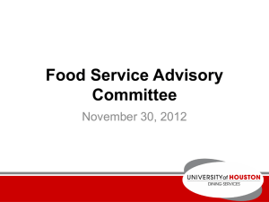 Food Service Advisory Committee November 30, 2012
