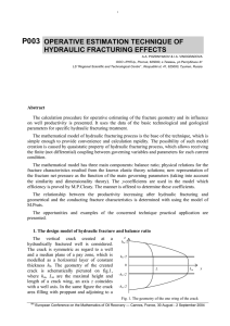 P003 OPERATIVE ESTIMATION TECHNIQUE OF HYDRAULIC FRACTURING EFFECTS
