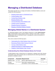 Managing a Distributed Database
