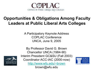 Opportunities &amp; Obligations Among Faculty Leaders at Public Liberal Arts Colleges