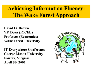 Achieving Information Fluency: The Wake Forest Approach