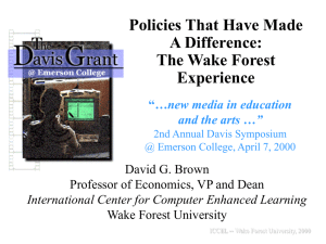 Policies That Have Made A Difference: The Wake Forest Experience