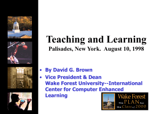 Teaching and Learning Palisades, New York.  August 10, 1998