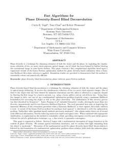 Fast Algorithms for Phase Diversity-Based Blind Deconvolution