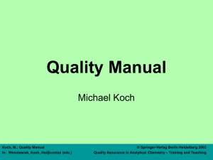 Quality Manual Michael Koch