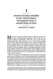 M 1 of View Jewish-Christian Hostility