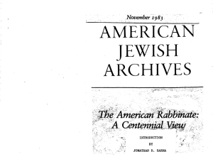 AMERICAN JEWISH ARCHIVES •·
