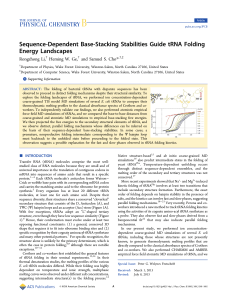 Sequence-Dependent Base-Stacking Stabilities Guide tRNA Folding Energy Landscapes * Li,
